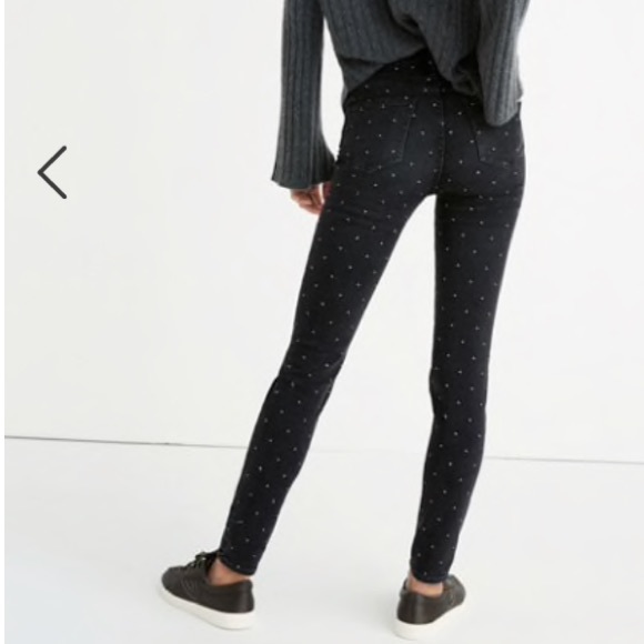 Madewell 9" High Rise Tall Jeans Metallic Dot - Picture 3 of 7